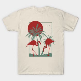 Flamingos at the beach T-Shirt